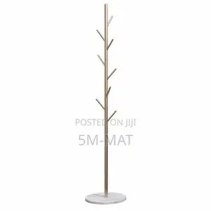 Coat Stand Round Base Freestanding Hallway Coat Rack Tree, 8 Hooks