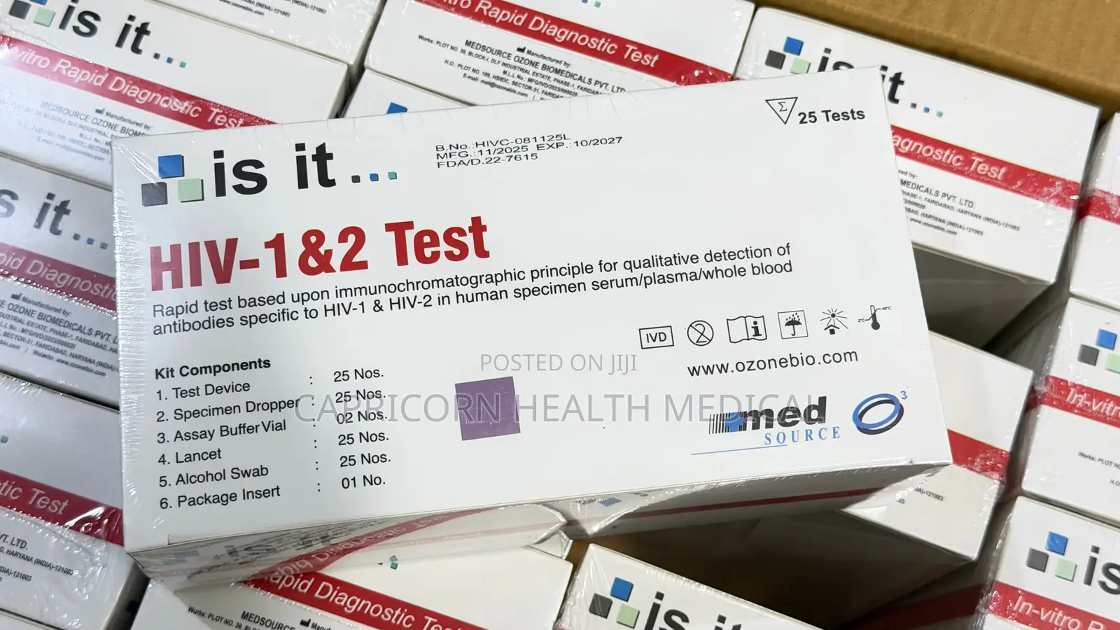 Hiv 1 2 Test Kits 25 PCS