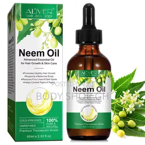 100% Pure Neem Oil, 100% Cold Pressed for Skin, Hair, Face