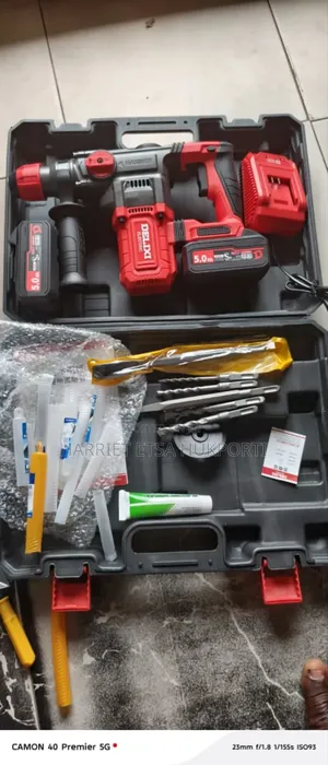Delixi Cordless Hammer Drill Machine From Italy (2 Batteries)