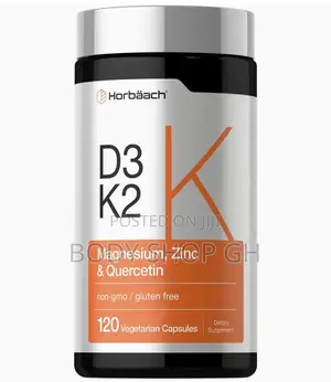 Vitamin D3 + K-2 | 120 Capsules | With Magnesium, Zinc, Quercetin