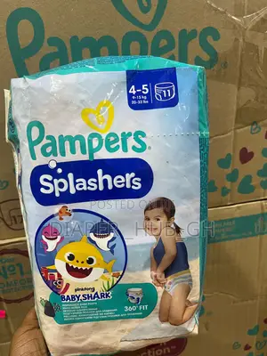 Pampers Splasher Baby Shark Size 4-5 Swim Nappies 11 Pack