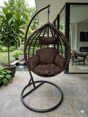 Brown Wicker Hanging Egg Chair