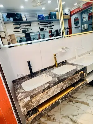 Led Cabinet Basin Complete_marble Basin With Led Mirror Complete Set