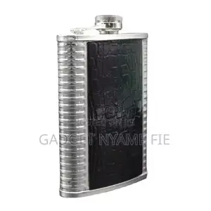 Leather Coated Stainless Steel Hip Flask-8oz