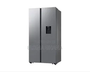 Gentle Black Matt Samsung 578-Litre Side-by-Side Refrigerator .