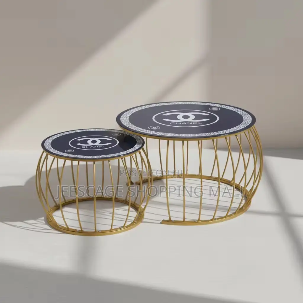 Channel Luxury Designer Style Nesting Side Tables - Set of 2