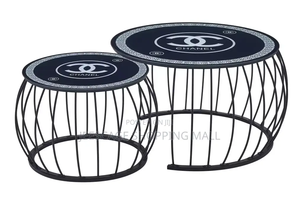 Channel Luxury Designer Style Nesting Side Tables - Set of 2