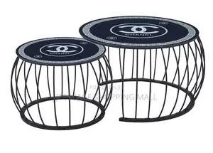 Channel Luxury Designer Style Nesting Side Tables - Set of 2