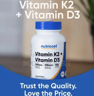 2 in 1 Formula- Vitamin K-2 (100mcg) + Vitamin D3 (5000 Iu) 120 Caps