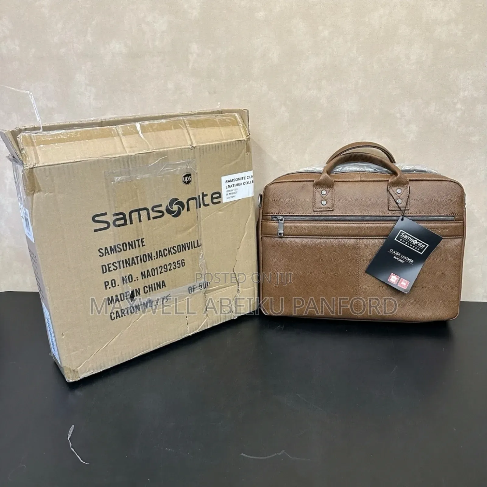 Samsonite Classic Leather Slim Brief, Brown , One Size Laptop Case