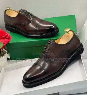 Brown Leather Cap-Toe Oxford Shoe
