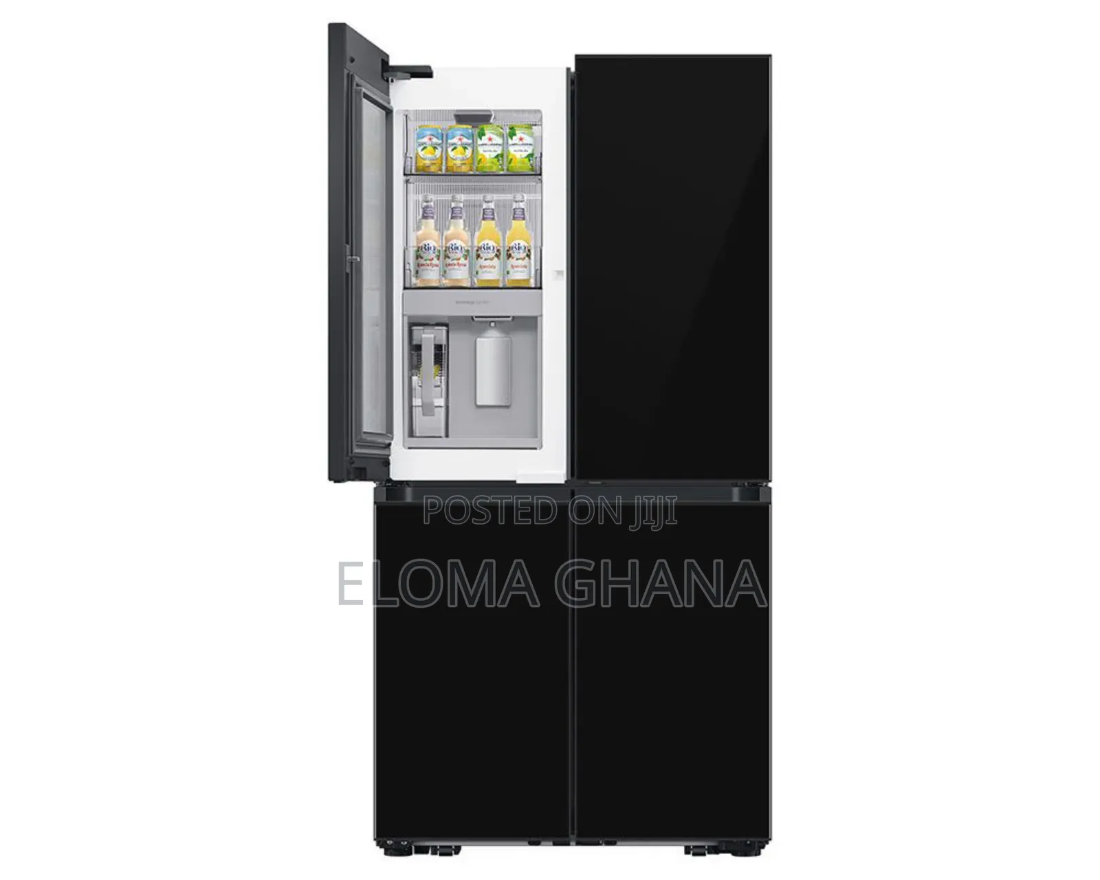 Samsung 650-Litre Black Bespoke 4-Door Flex French Door Refrigerator.