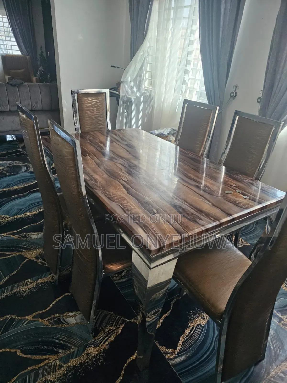 Marble Dining Table With 6 Sitting Chairs(Promiseland Katamanso)