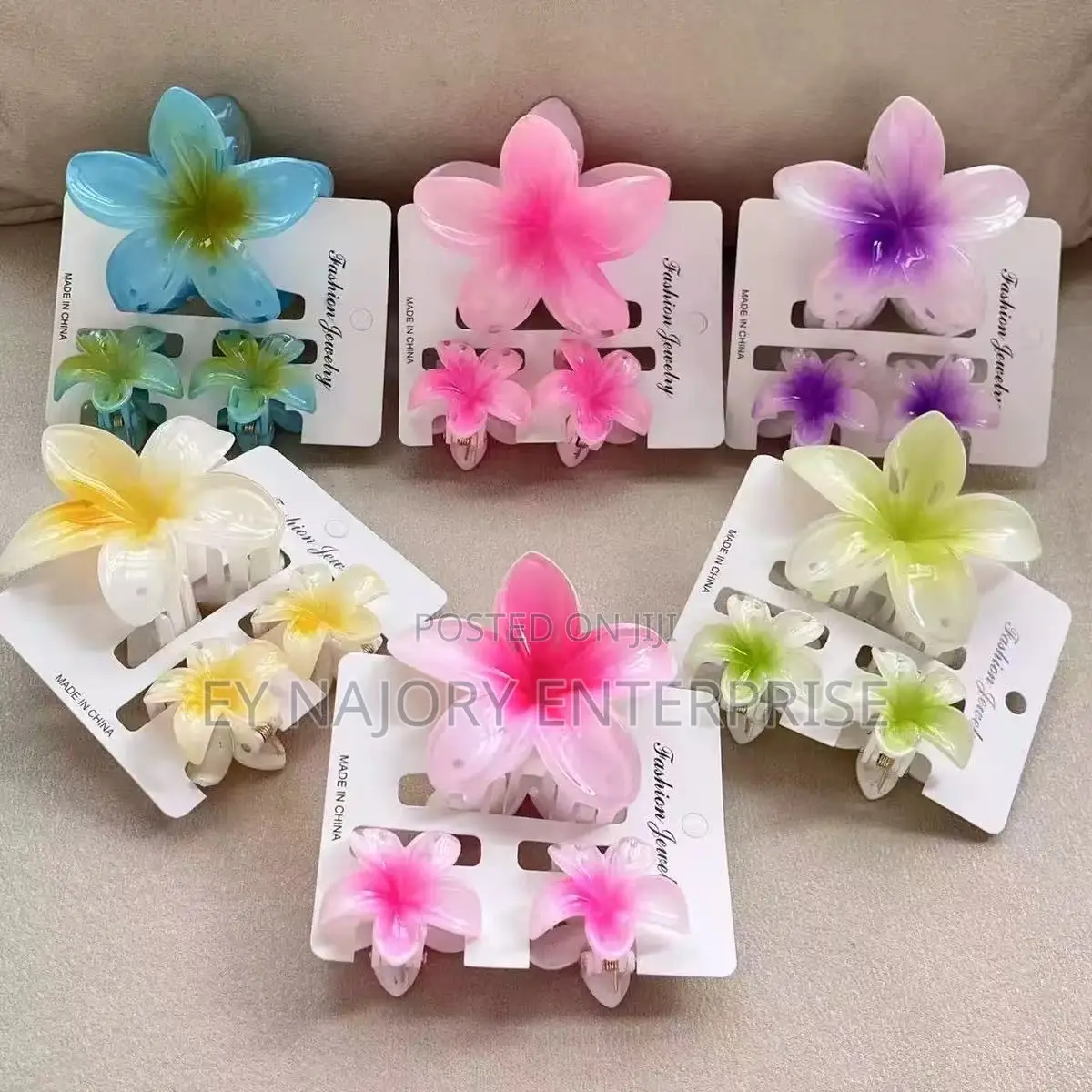 3in1 Flower Claw Clip Set – Stylish Hair Accessories