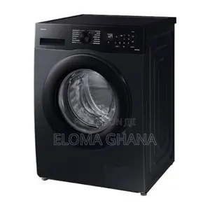 Sleek Black Samsung 11kg Front-Load Fully Automatic Washing Machine.