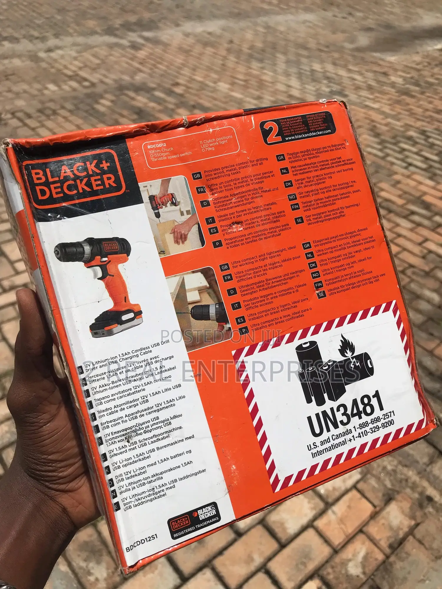 Black+Decker 12v Drill Driver With Usb Battery Pack