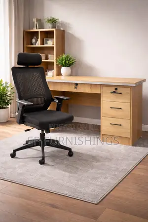 Office Desk and Mesh Chair