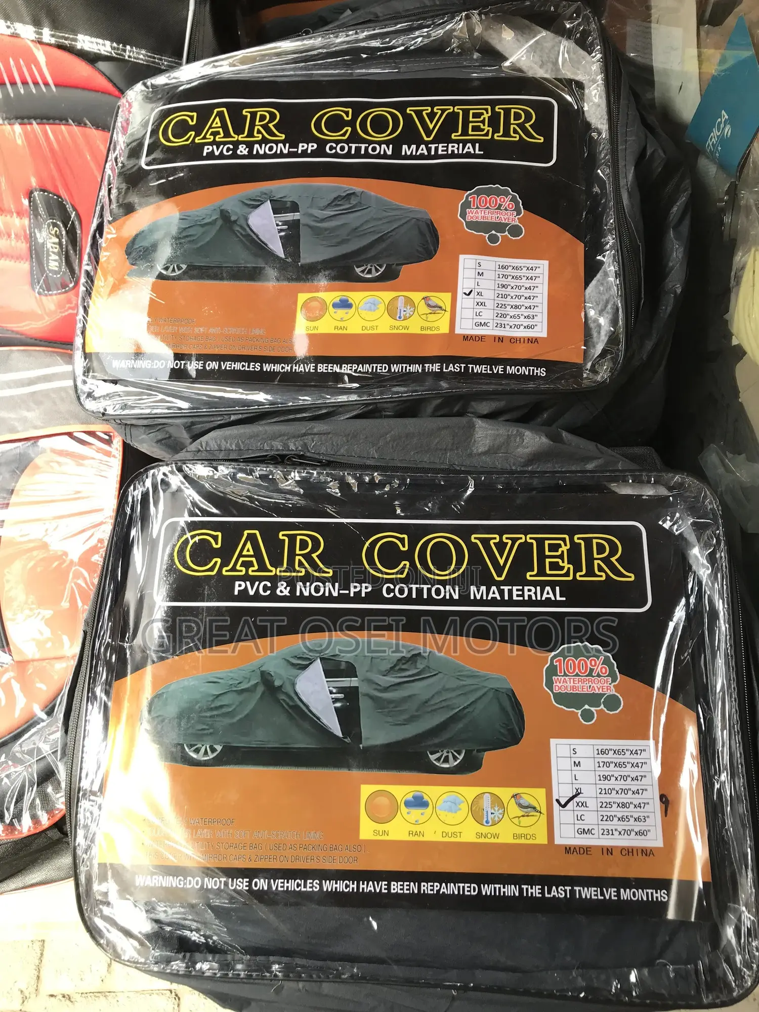 Car Covers (Different Sizes)