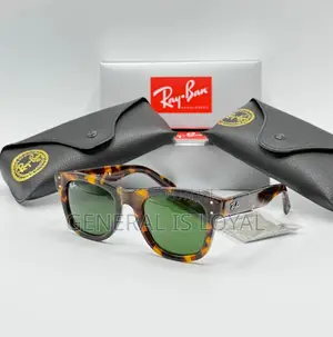 Ray-Ban Original Wayfarer in a Striped Blue Acetate Frame.