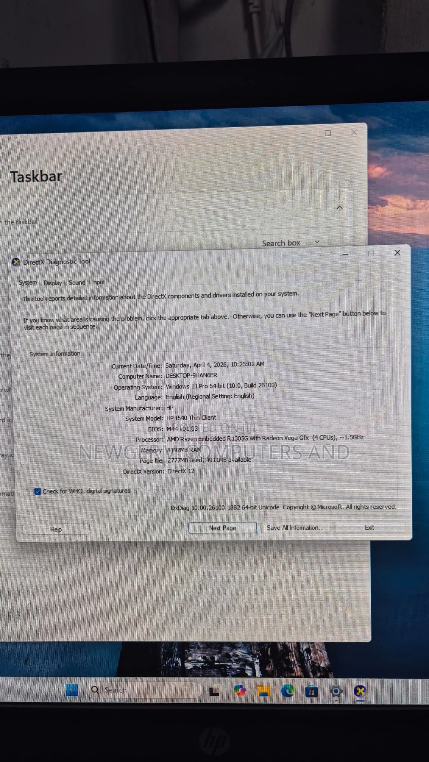 Desktop Computer HP t530 8GB AMD Ryzen SSD 256GB