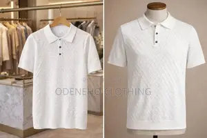 Plain White Knitted Polo Shirt