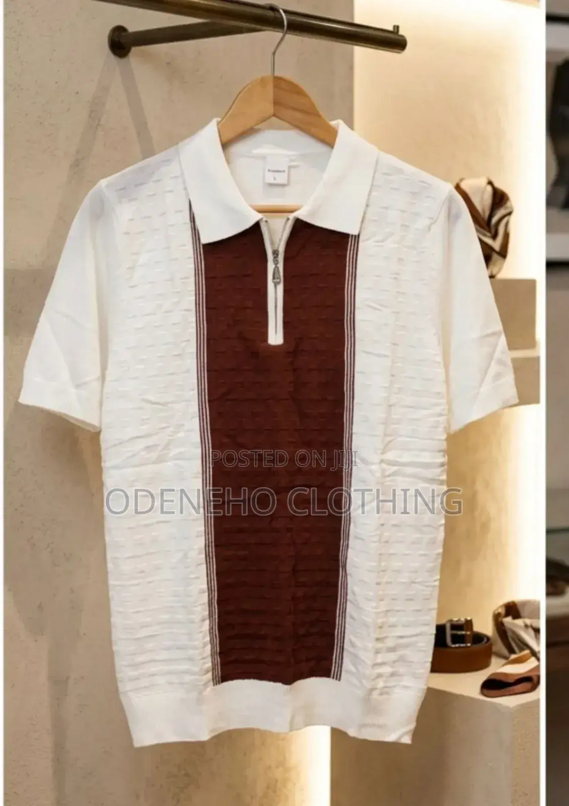 Plain White Knitted Polo Shirt