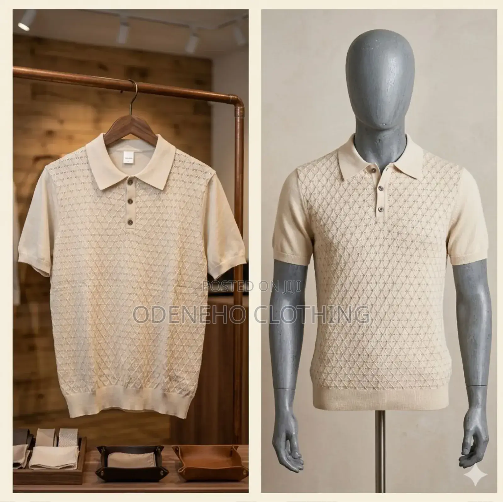 Plain White Knitted Polo Shirt