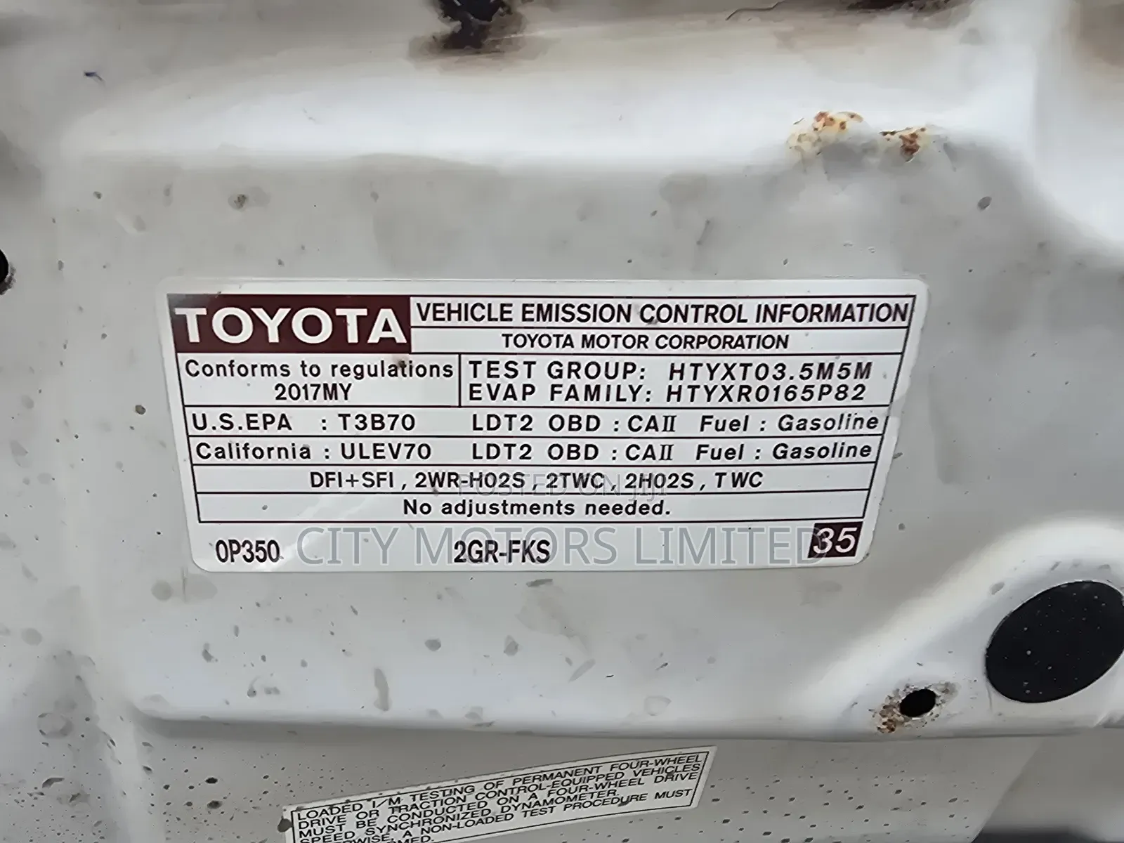 Toyota Highlander Limited 4x4 V6 (3.5L 6cyl 8A) 2017 White