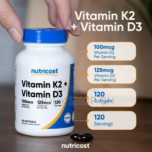 Vitamin (100mcg) + Vitamin D3 (5000 Iu) 120 Softgels, Supplement
