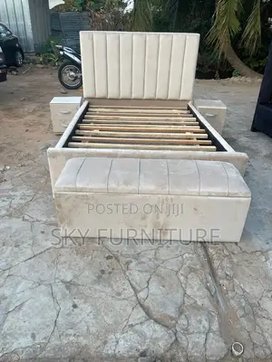 Marvels Double Bed Frame With a Side Drawers Ottoman