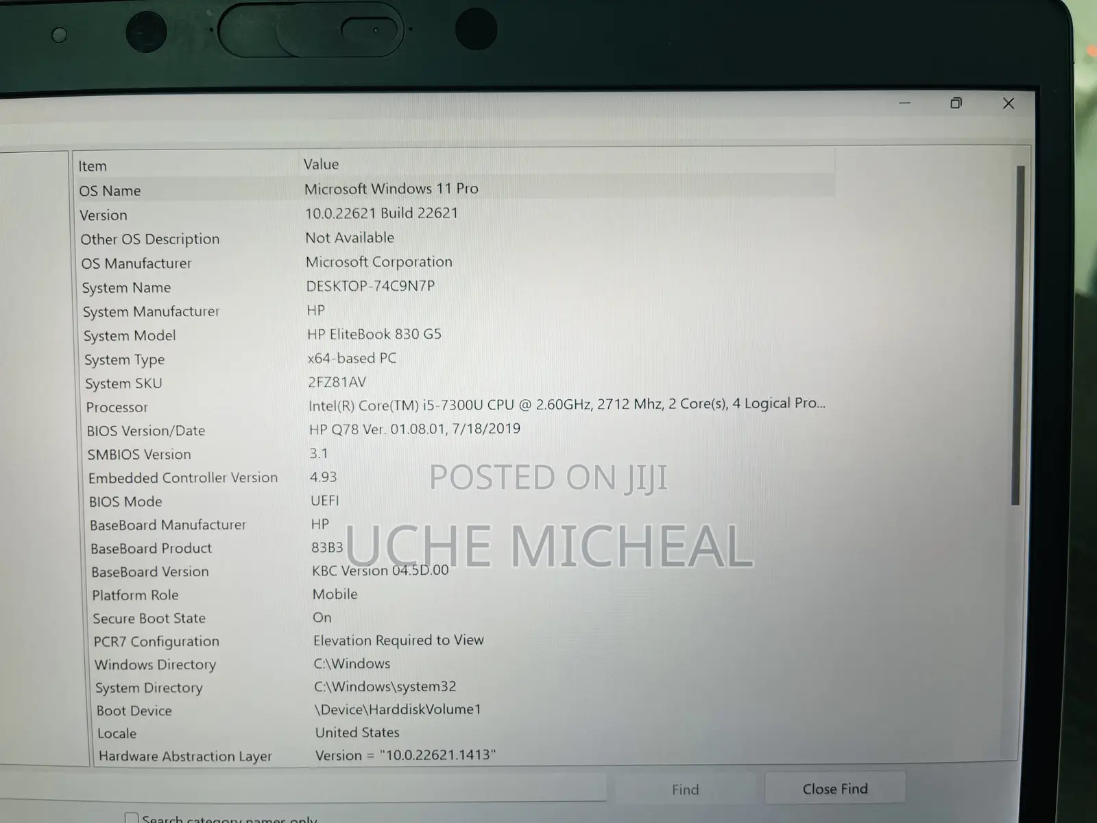 Laptop HP EliteBook 830 G5 8GB Intel Core i5 SSD 256GB