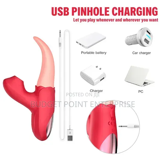 2in1 Realistic Tongue Licking Sucking Vibrator - Rechargeable