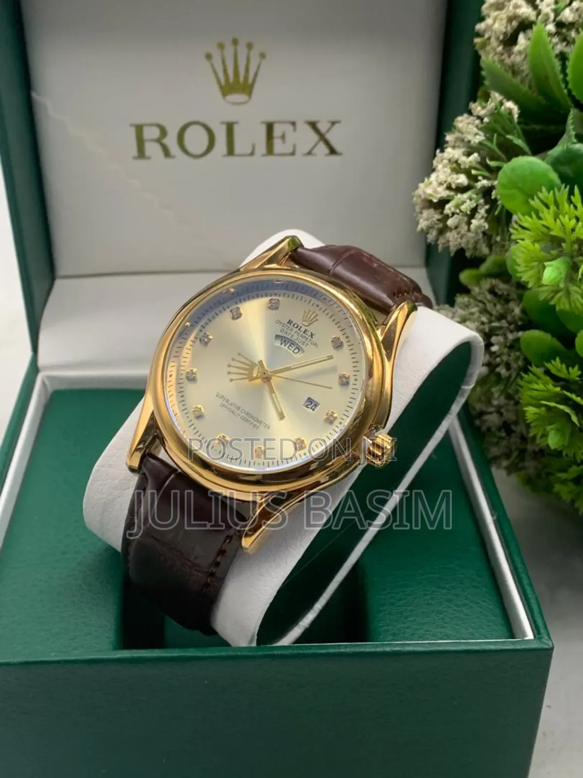 Rolex Leather Watch