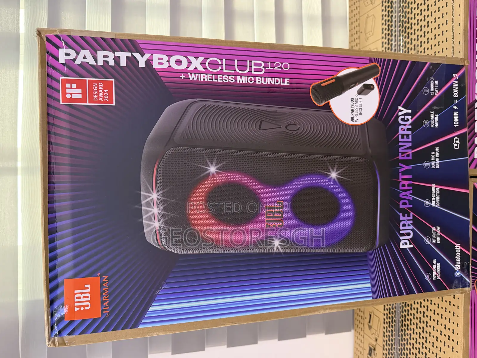 JBL Partybox Club 120 Portable Party Speaker With Wireless Microphone
