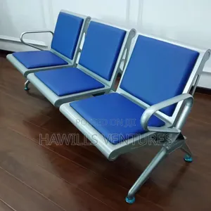 3 -1 Office Waiting Bench With Leather Seat.