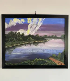 Hand-Painted River-Side Art for Sale