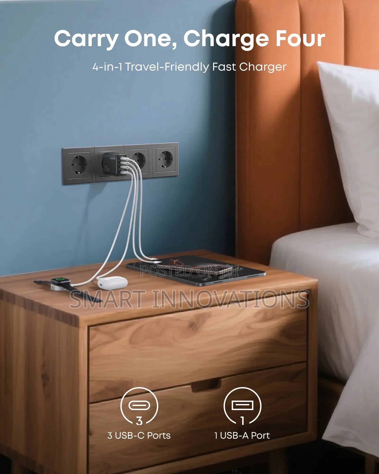 Anker Zolo Charger (70w, 4-port, Pd 3.0)