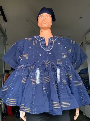 Blue and Brown Strips Men Smock