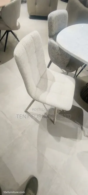 Dining Chair Metal With Pu Leather(Off White)