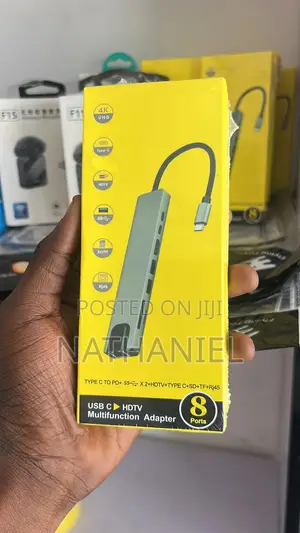 HDTV 8in1 Type C Adapter – Hdmi, Gigabit Ethernet, Fast Charging