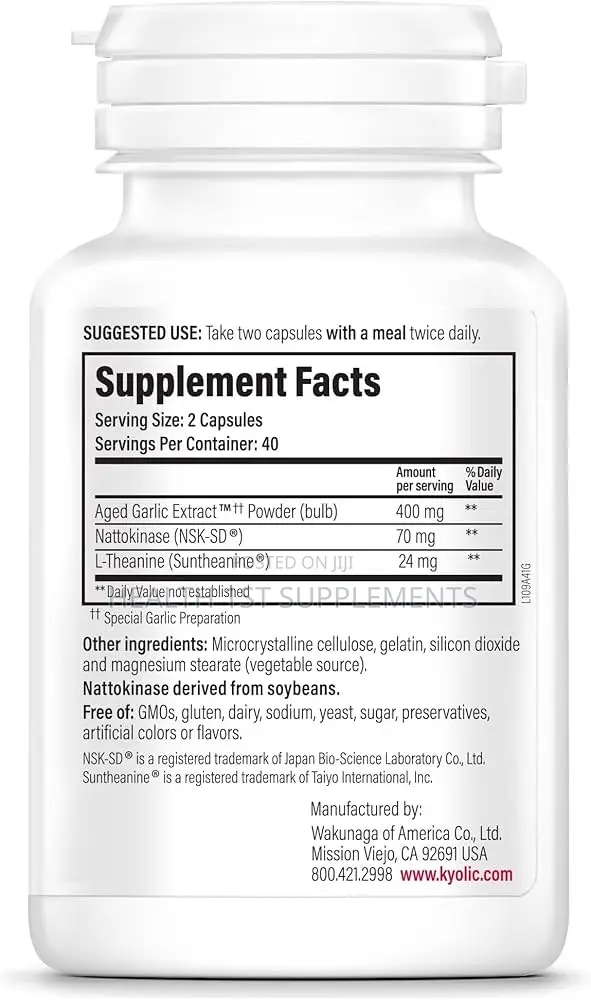 Kyolic Aged Garlic Extract, Blood Pressure Health, 80, 160, 240 Caps