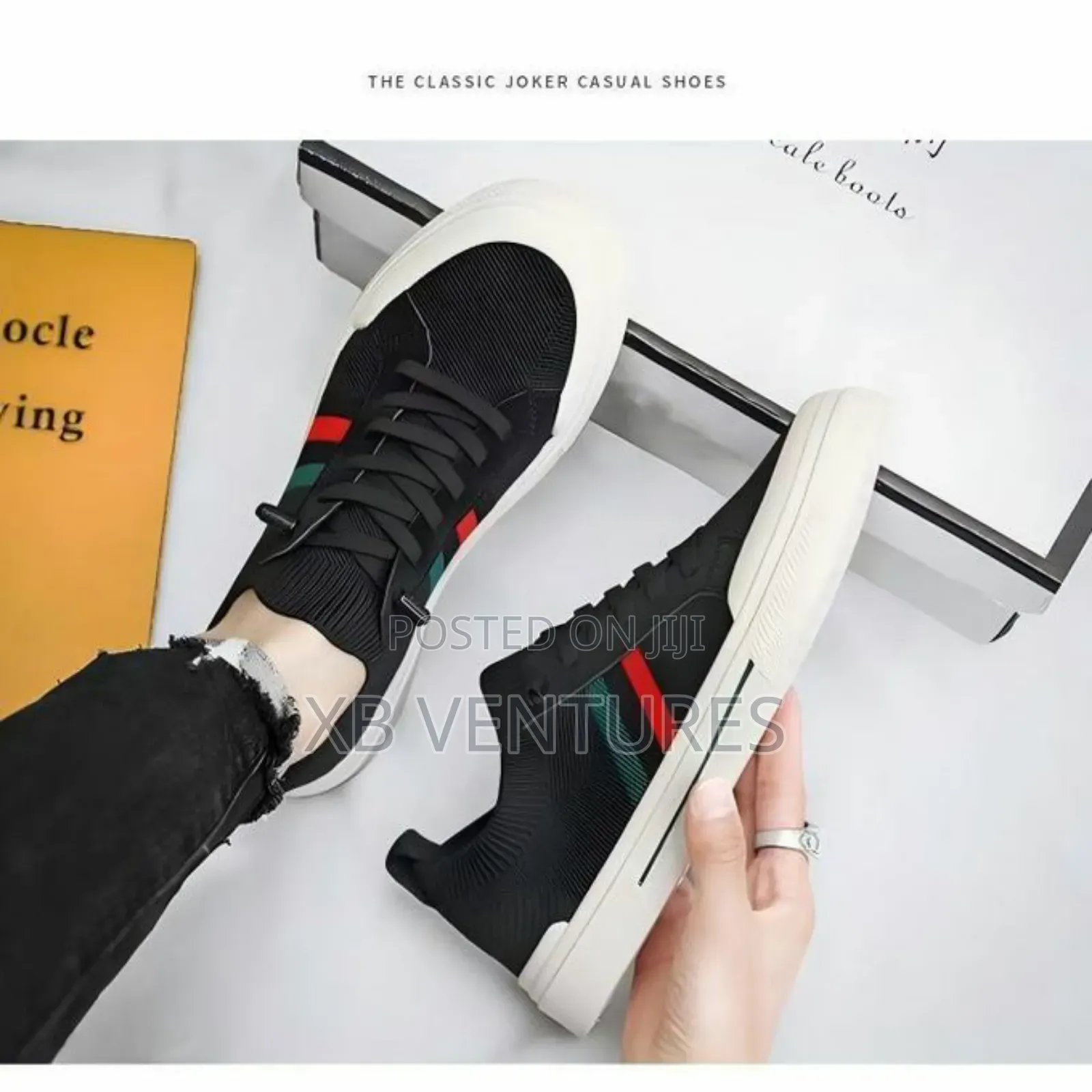 Color Blocked Stripe Design Flat Shoes Designer
