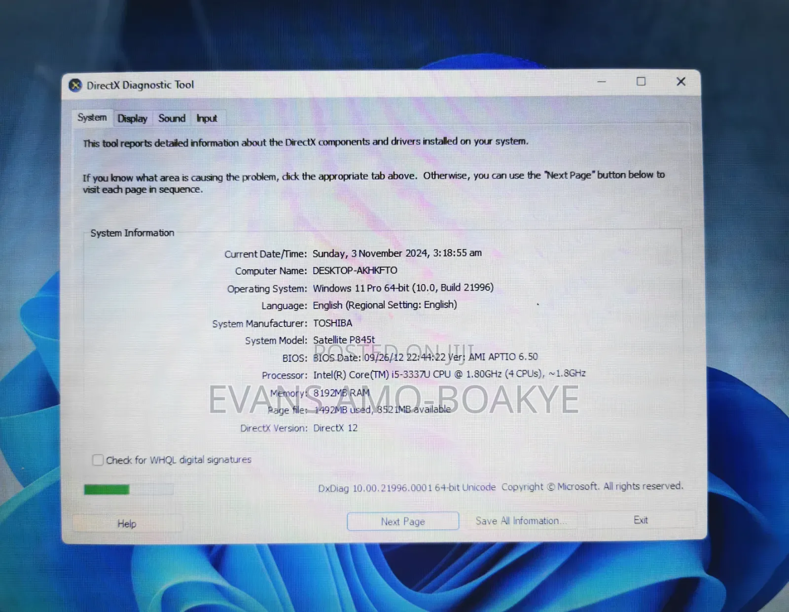 Laptop Toshiba Satellite P840 8GB Intel Core i5 SSHD+SSD 350GB