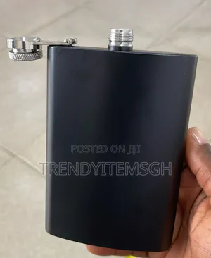 9oz Stainless Steel Hip Flask (Black)