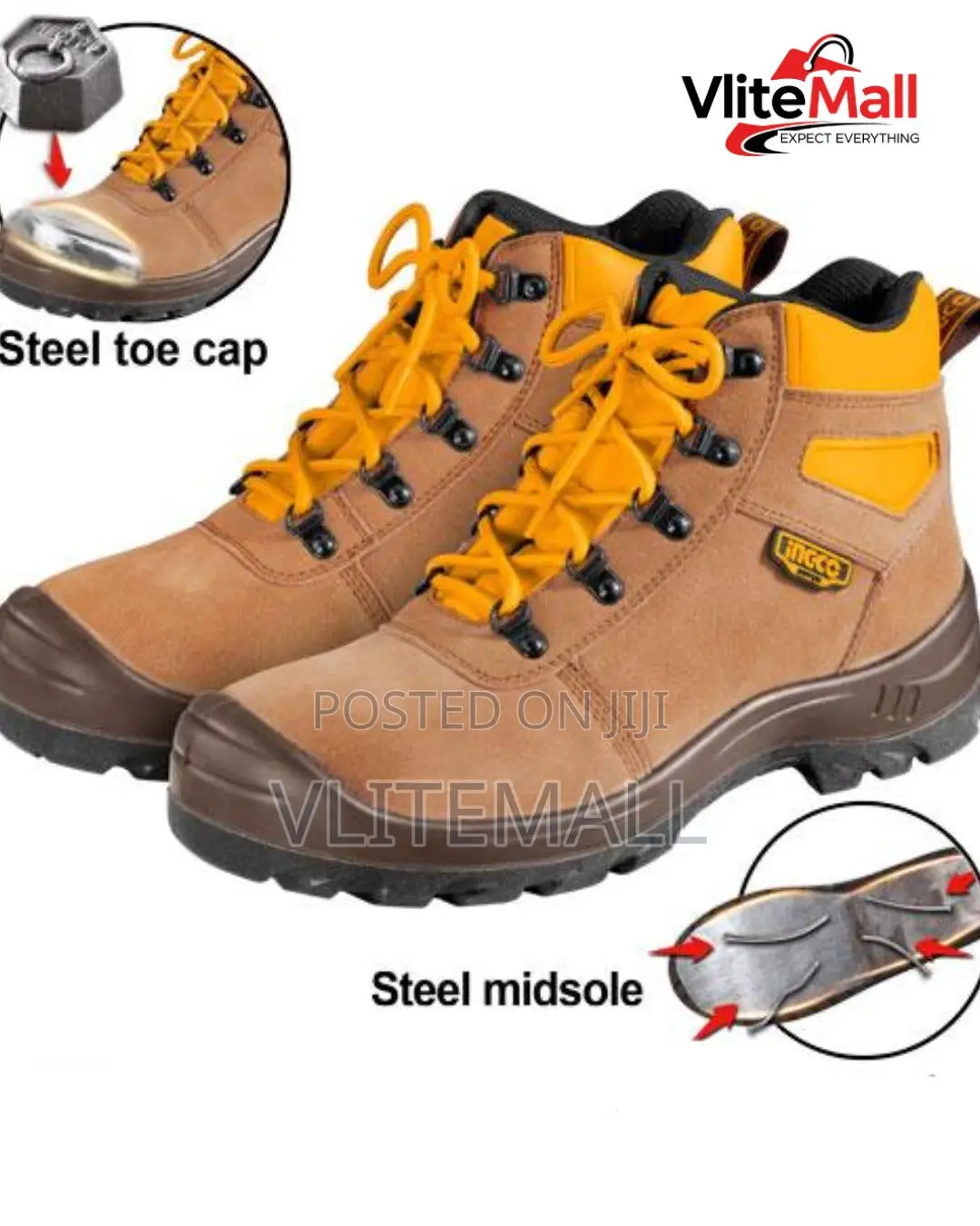Ingco Ssh02sb Safety Boots – Brown