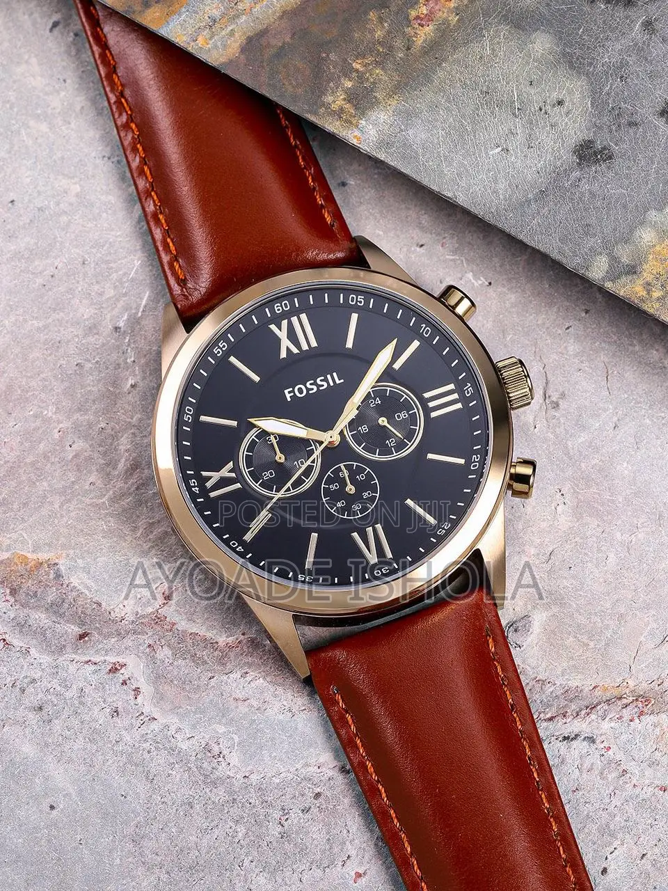 Fossil Flynn Chronograph Brown Leather Watch Bq2261