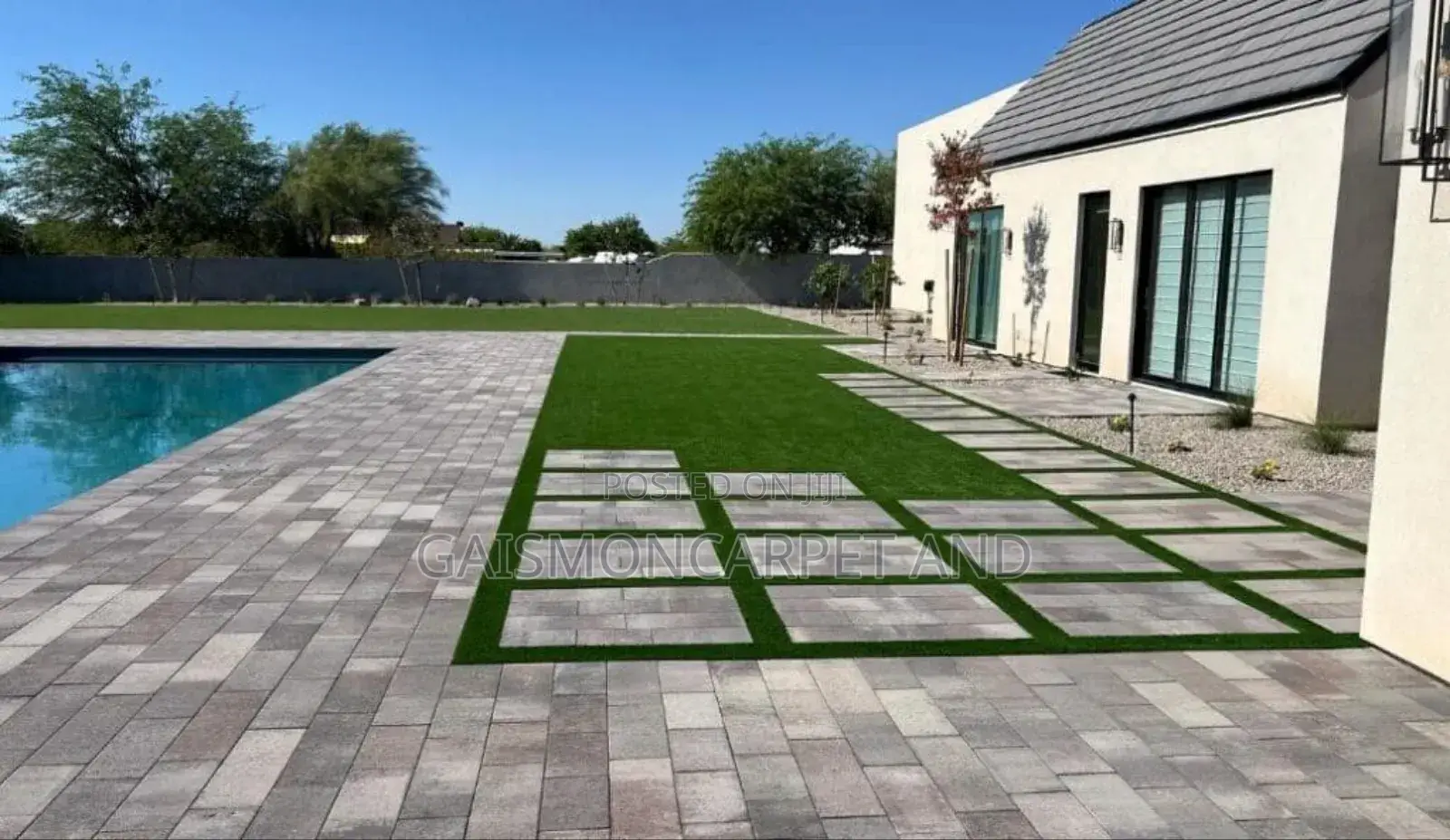 Grass Carpet Pool Installation