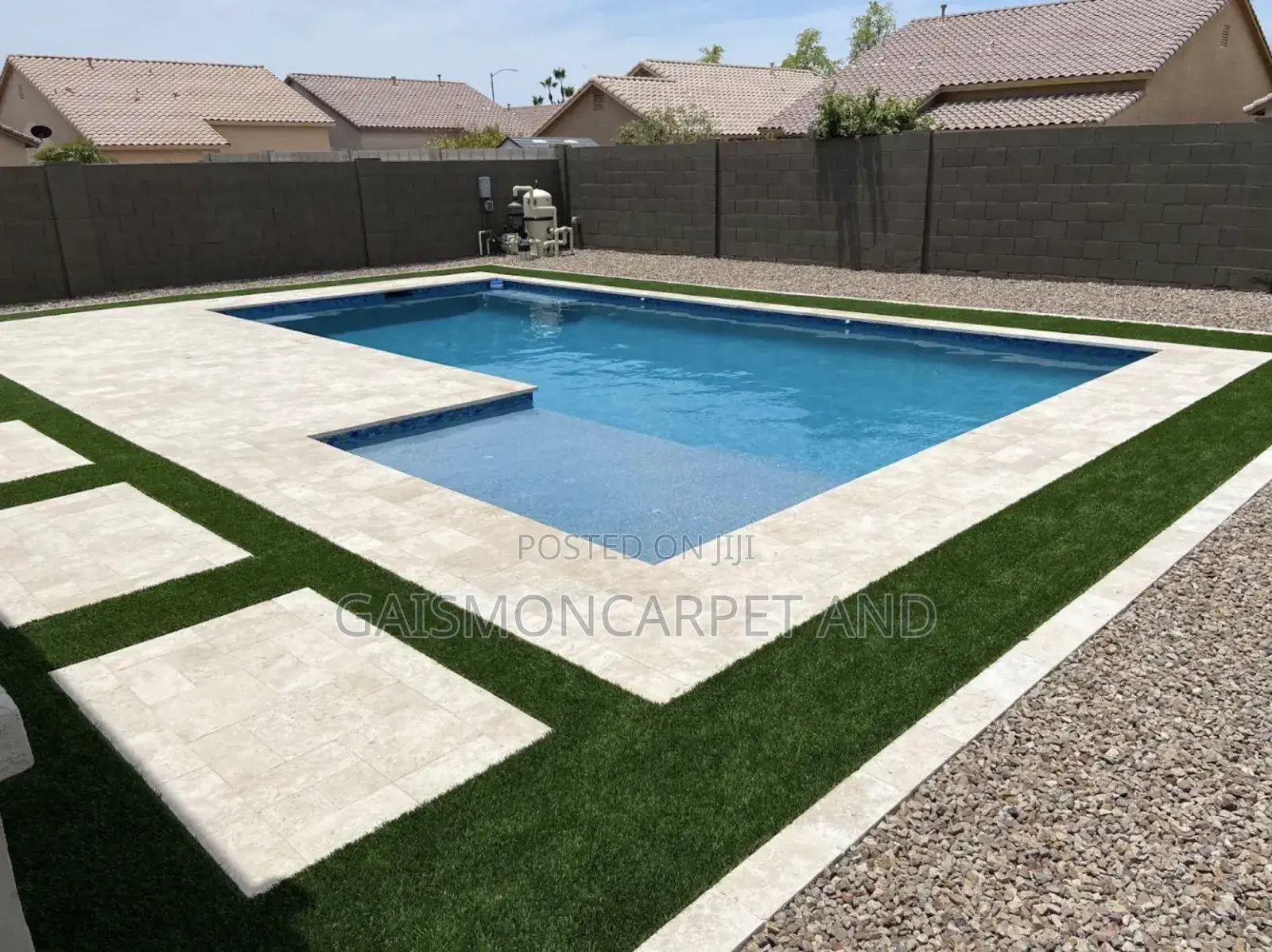 Grass Carpet Pool Installation