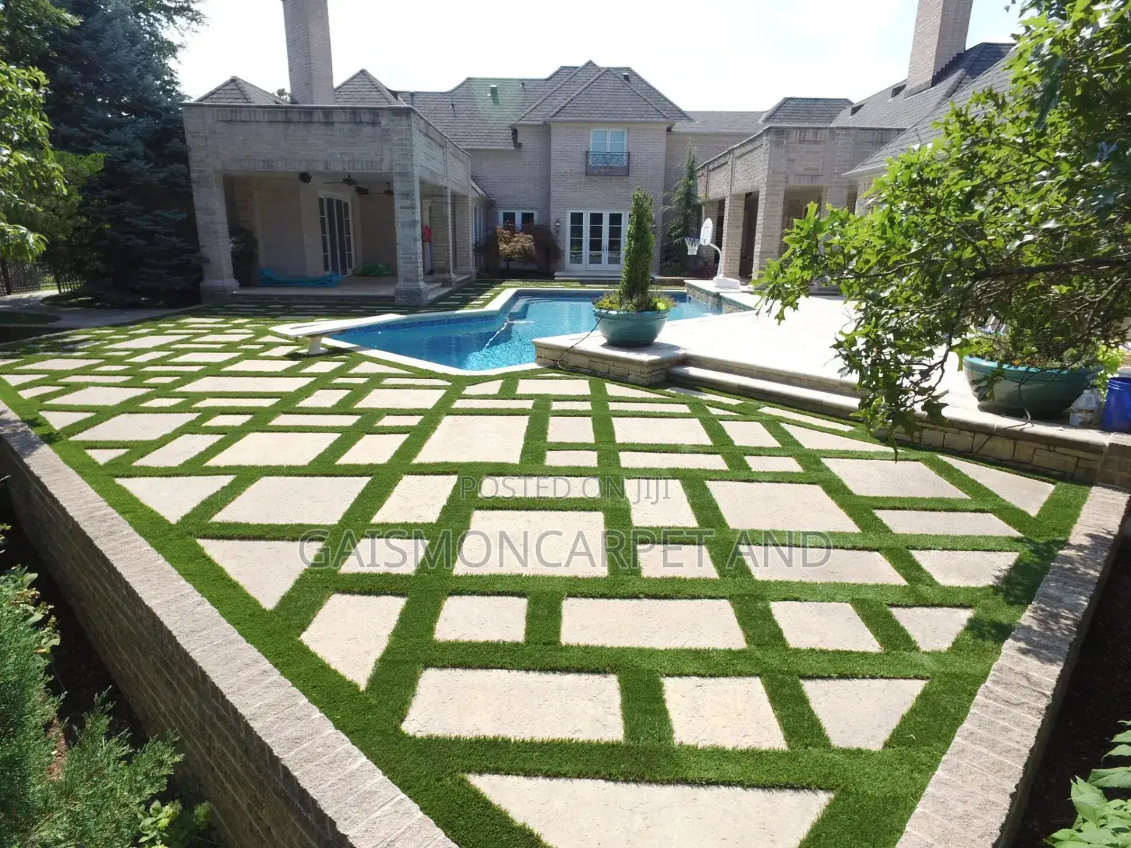 Grass Carpet Pool Installation